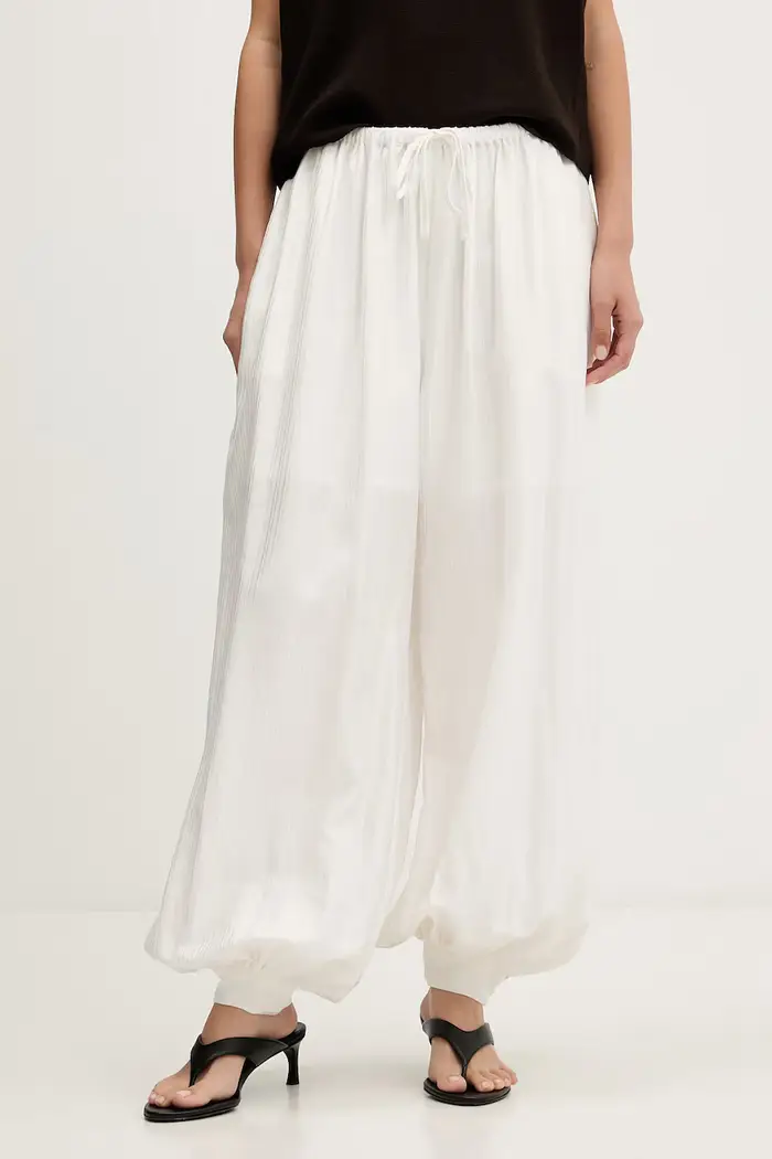 Rotate pantaloni parachute da donna con viscosa Bianco