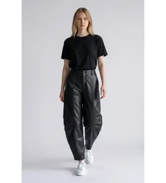 Rotate per donna 116170100 pantaloni cargo in pelle nera Cassandria, Nero, Casual