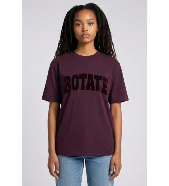 Rotate per donna 1163602694 T-shirt bordeaux Astra, Casual, Manica corta, Cotone biologico