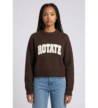 Rotate per donna 1165123088 Maglione Salaita in lana marrone, Casual, Manica lunga