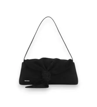 Rotate per donna 116759100 Borsa a foulard con nodo in pelle scamosciata nera (OSFA), Nero, Casual