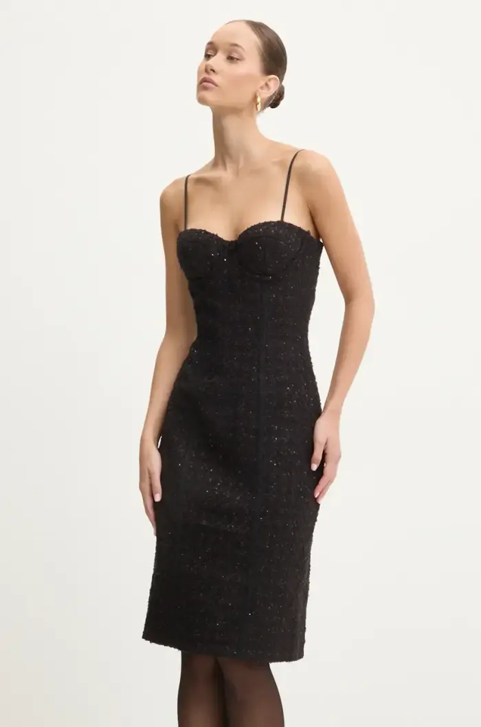 vestito con aggiunta di lana Nero