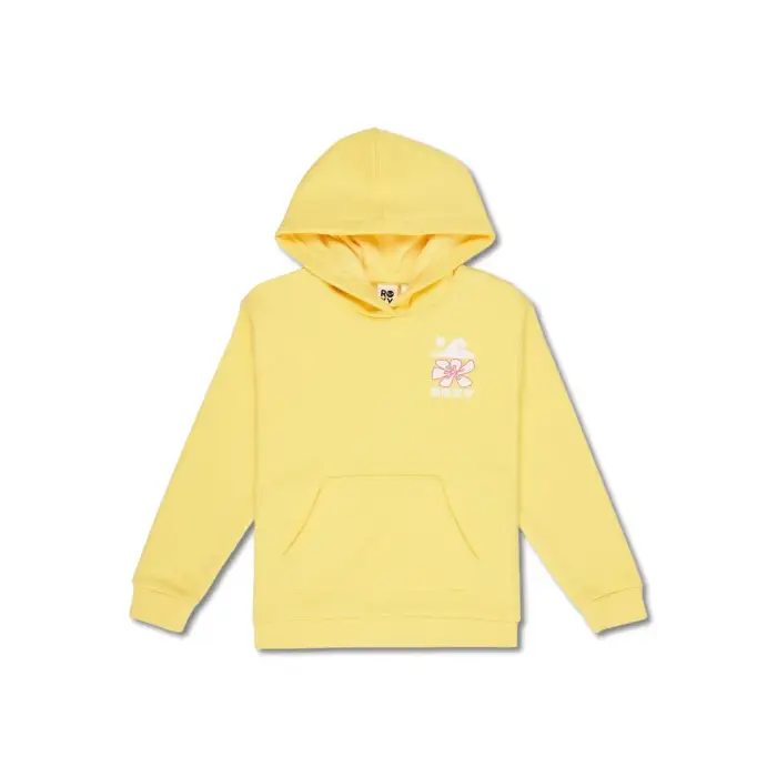 Felpa da bambina con cappuccio Roxy Surf Feeling Brushed Jaune
