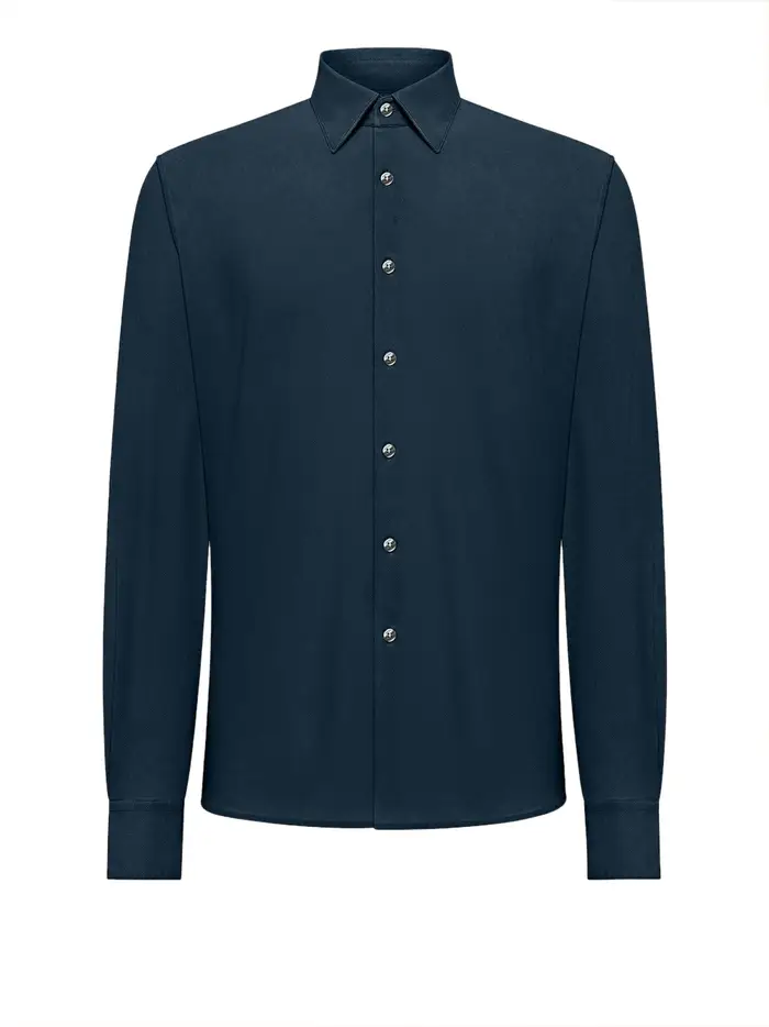 camicia casual rrd techno wash piquè da uomo - blu