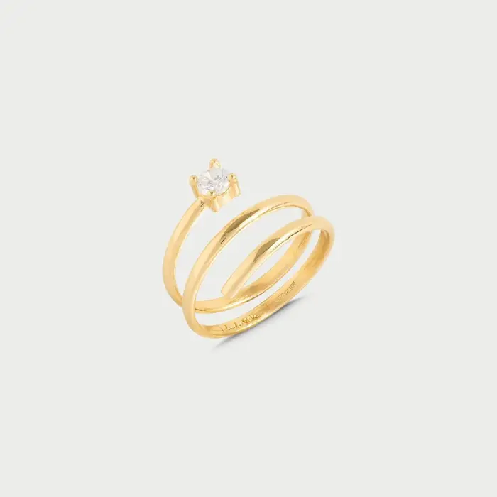 RUE DES MILLE Anello Spirale E Castone Con Zircone - Shapes