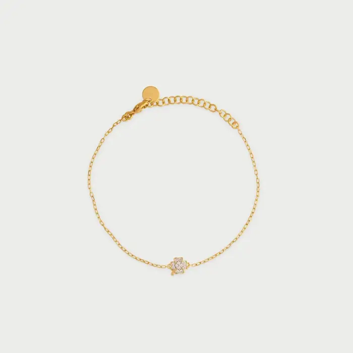 RUE DES MILLE Bracciale Catena Quadrifoglio Zirconi In Argento