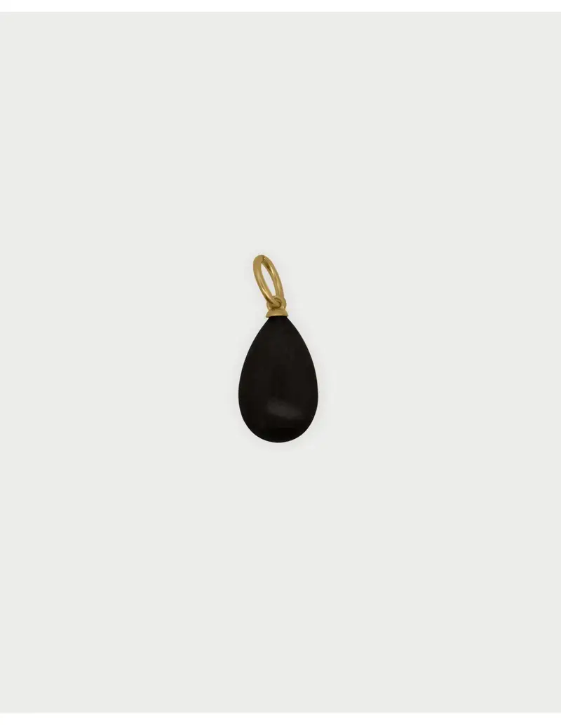 Rue Des Mille Charm Goccia di Giada Black Charmbar in argento 925 dorato CB-CN