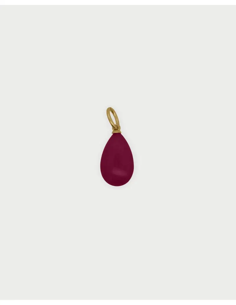 Rue Des Mille Charm Goccia di Giada Burgundy Charmbar in argento 925 dorato CB-CN