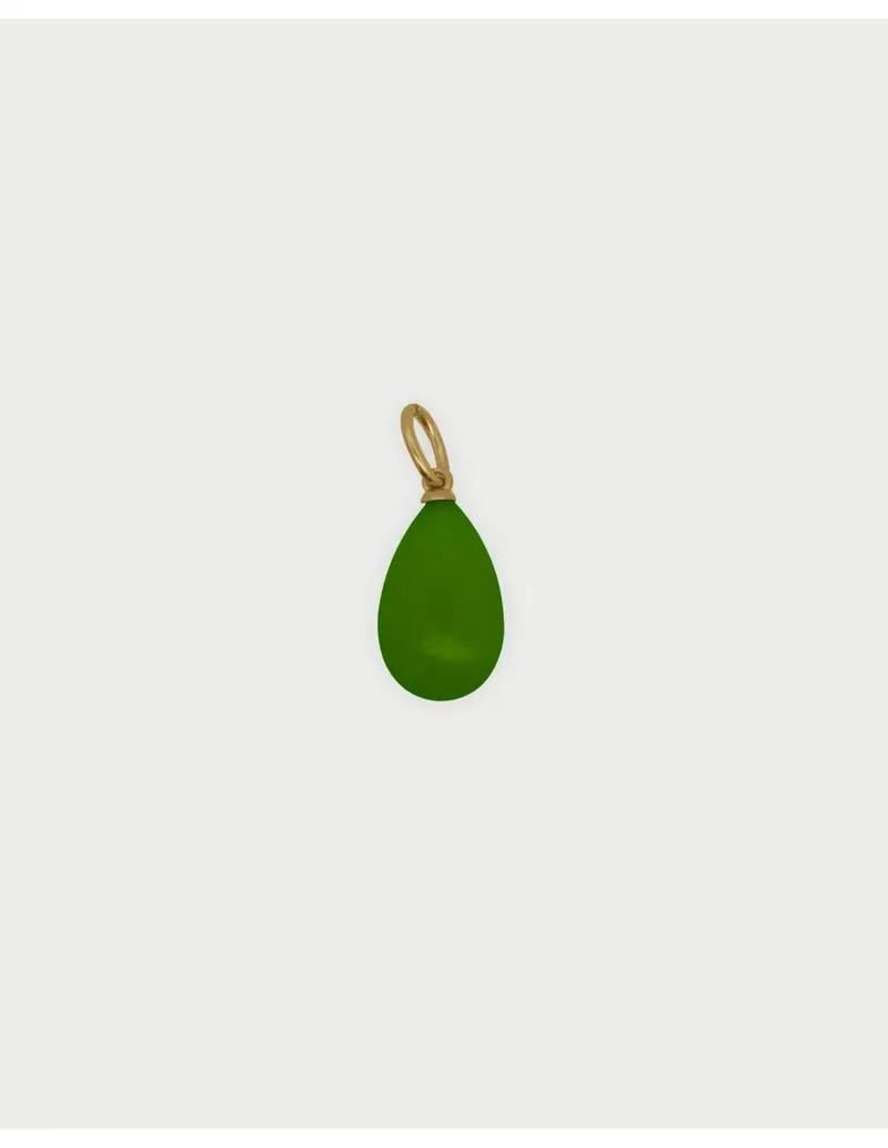 Rue Des Mille Charm Goccia di Giada Green Charmbar in argento 925 dorato CB-CN