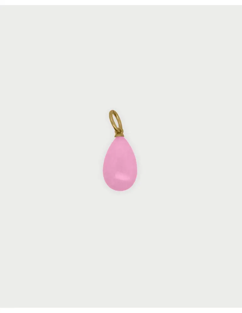 Rue Des Mille Charm Goccia di Giada Pink Charmbar in argento 925 dorato CB-CN