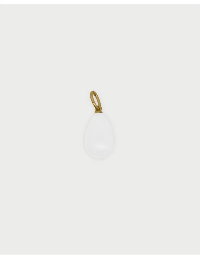 Rue Des Mille Charm Goccia di Giada White Charmbar in argento 925 dorato CB-CN