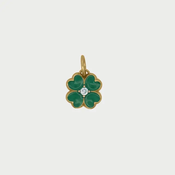 RUE DES MILLE Charm Quadrifoglio Smalto Verde