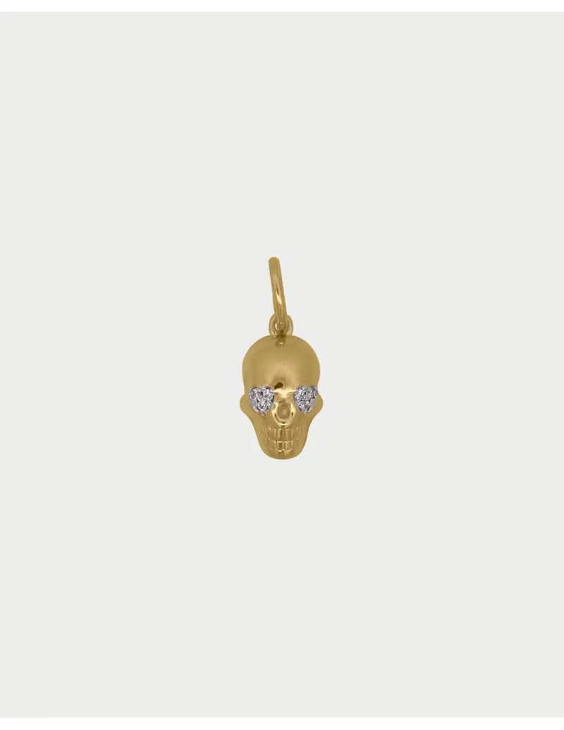 Rue Des Mille Charm Teschio Skully Charmbar in argento 925 dorato CB-CN