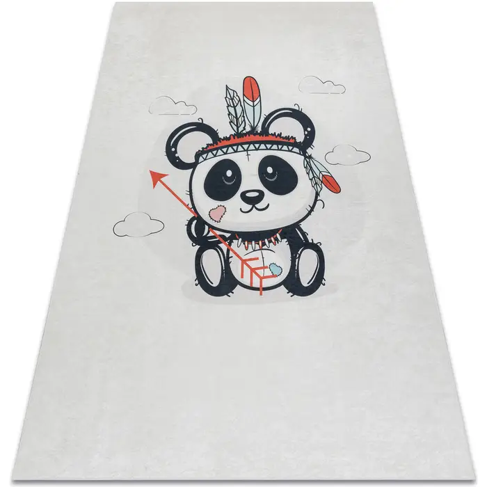 Tappeti Rugsx Tappeto lavabile BAMBINO 1129 panda per bambini Beige