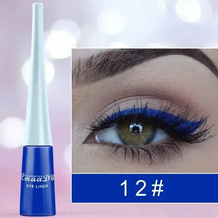 Matita eyeliner blu liquido, ultra sottile, lunga durata, asciugatura rapida, liscia, arcobaleno, colorata, impermeabile, senza sbavature Cosmetici 12
