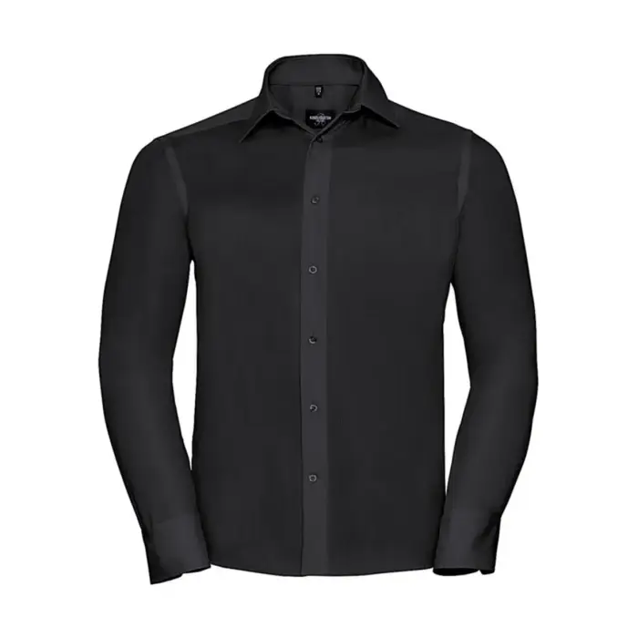 Russell Athletic Camicia a maniche lunghe su misura senza stiro ultima Noir