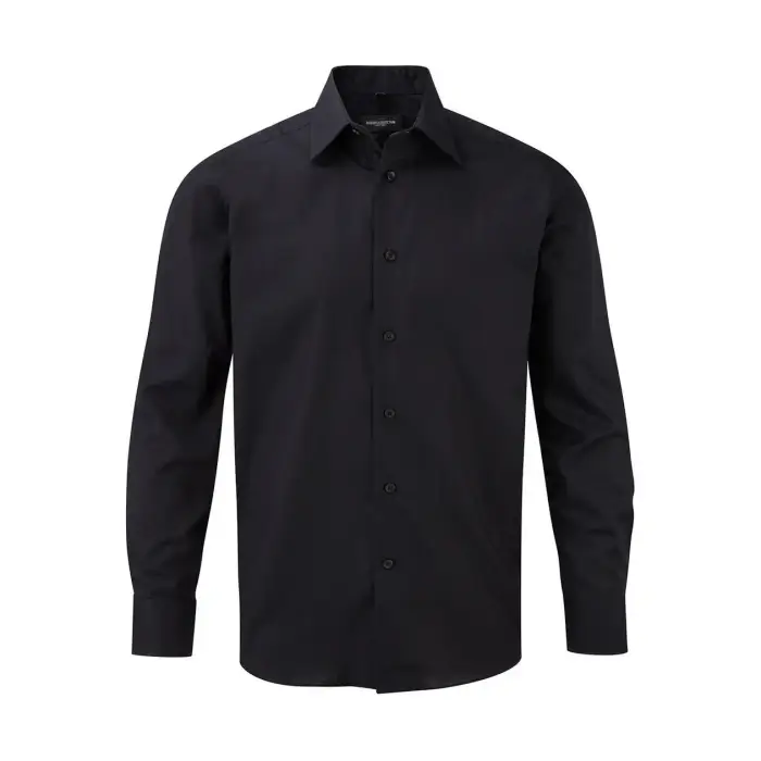 Russell Athletic Camicia di cotone a maniche lunghe Oxford Noir