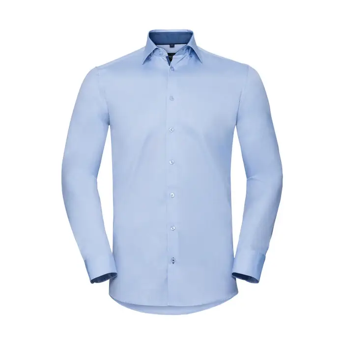 Russell Athletic Chemise Manches Longues Suprême à Chevron Contraste Bleu