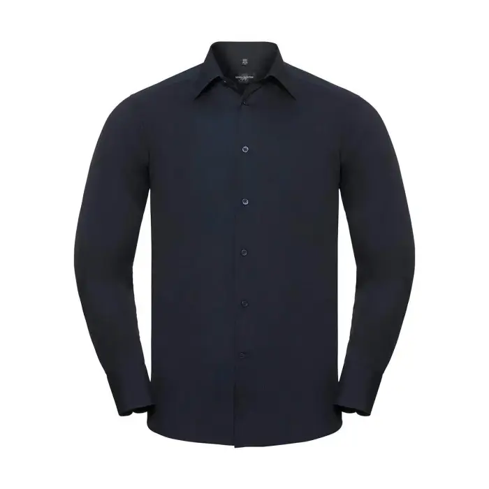 Russell Athletic Chemise Maniche Lunghe Su Misura In Popeline Bleu
