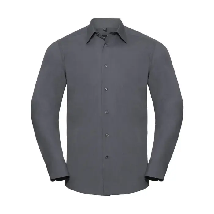Russell Athletic Chemise Maniche Lunghe Su Misura In Popeline Gris