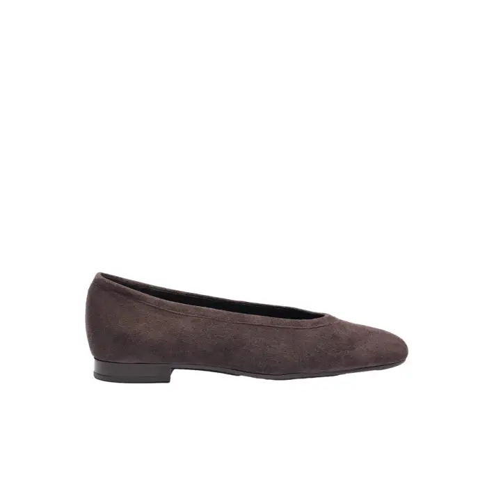 Ryłko Ballerine in suede con punta quadrata donna Audrey Marron