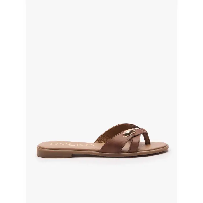 Ryłko Infradito in pelle donna Marron