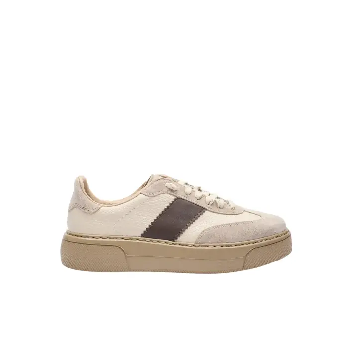 Scarpe da ginnastica in pelle donna Ryłko June Beige