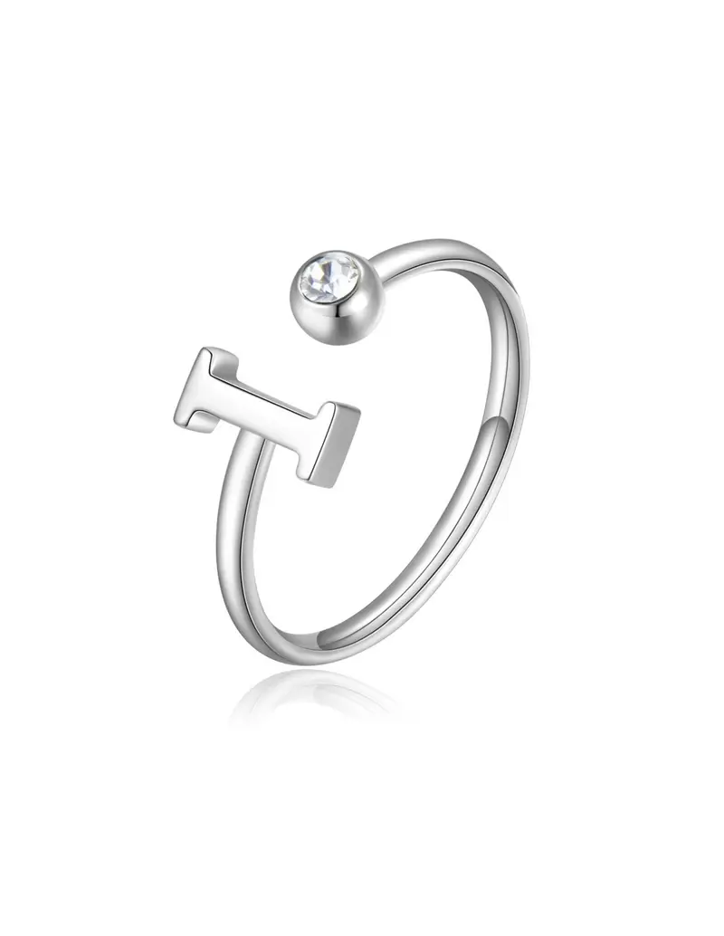 S'Agapo By Brosway Anello regolabile S'AGAPO' CLICK in Acciaio 316L con cristallo SCK180 LETTERA I