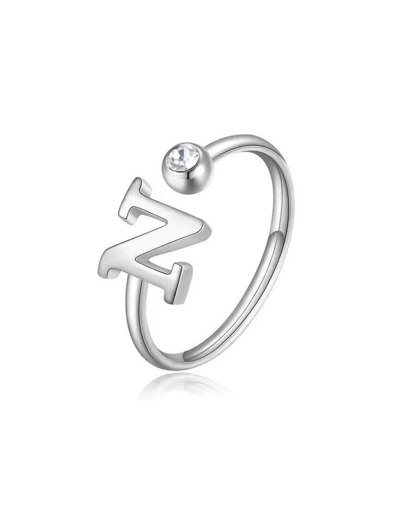 S'Agapo By Brosway Anello regolabile S'AGAPO' CLICK in Acciaio 316L con cristallo SCK185 LETTERA N