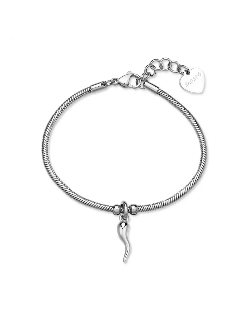 S'Agapo By Brosway Bracciale S'AGAPO Click SCK288 in acciaio 316L pendente Cornetto