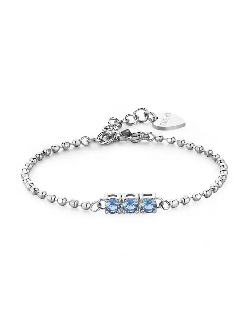 S'Agapo By Brosway Bracciale S'AGAPO DAZZLY in acciaio 316L con 3 cristalli light sapphire SDZ24