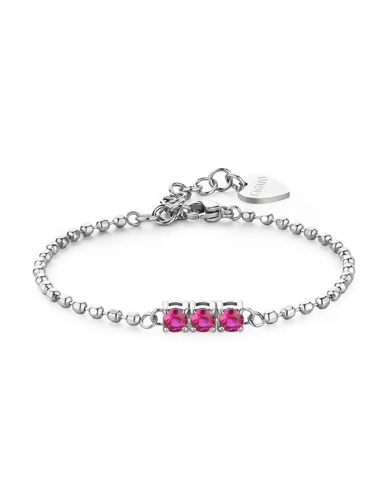 S'Agapo By Brosway Bracciale S'AGAPO DAZZLY in acciaio 316L con 3 cristalli rose SDZ22