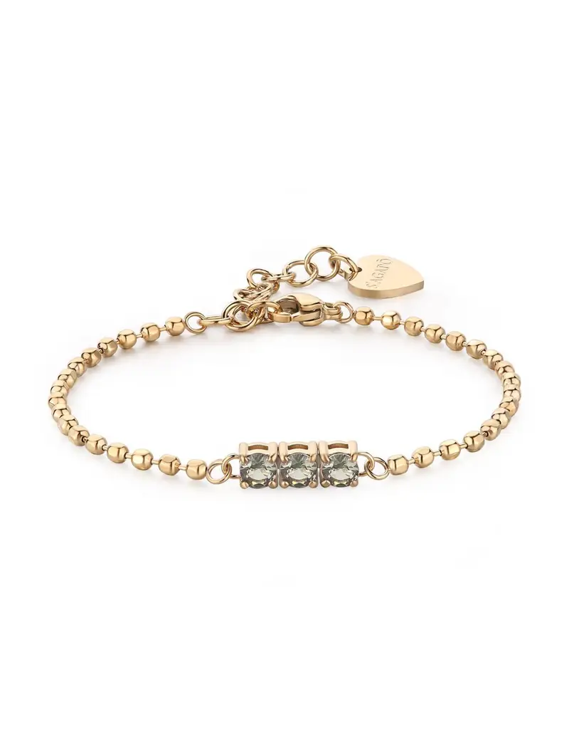 S'Agapo By Brosway Bracciale S'AGAPO DAZZLY in acciaio 316L dorato con 3 cristalli chrysolite SDZ26