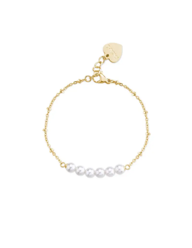 S'Agapo By Brosway Bracciale S'AGAPO' WISDOM in Acciaio 316L pvd oro 14 k con perle centrali SWI20