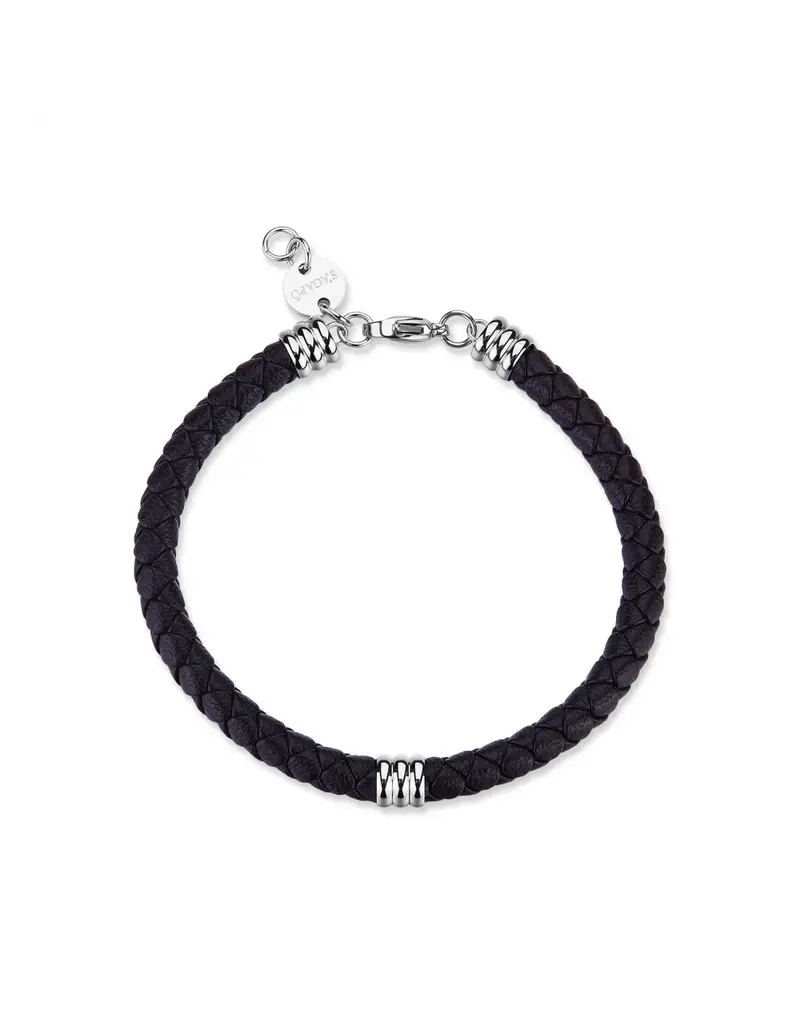 S'Agapo By Brosway Bracciale Uomo S'AGAPO Nomad SNO11 in pelle marrone intrecciata con elementi in acciaio 316L