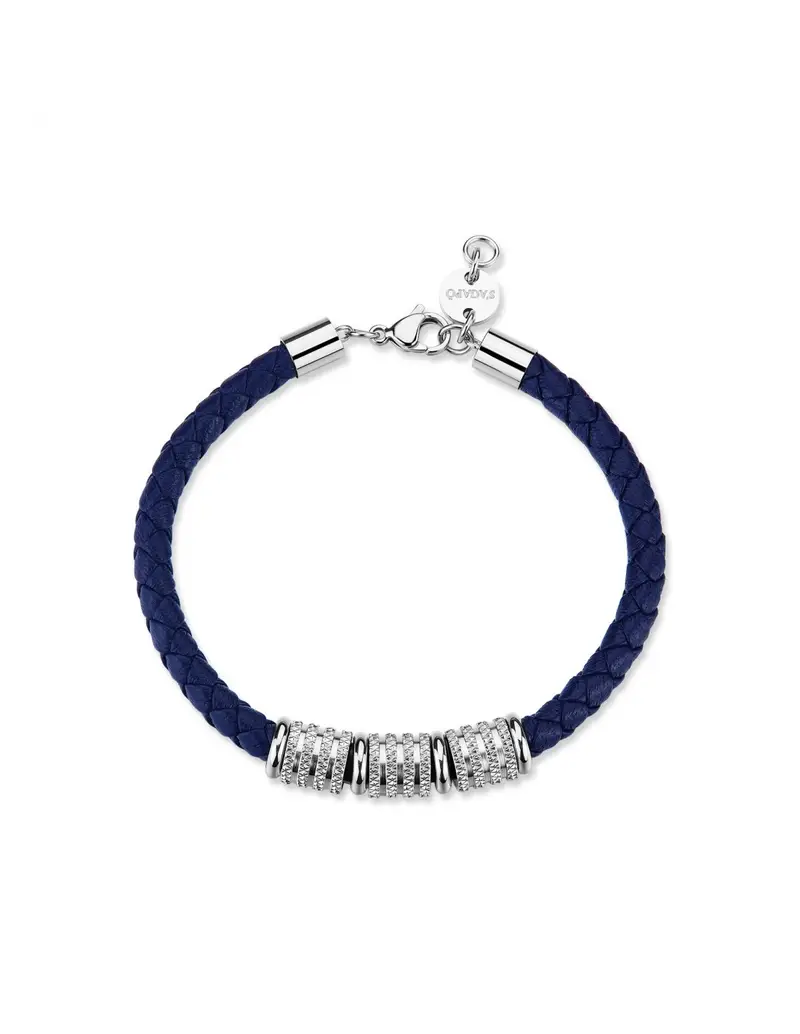 S'Agapo By Brosway Bracciale Uomo S'AGAPO Nomad SNO15 in pelle blu intrecciata con elementi in acciaio 316L