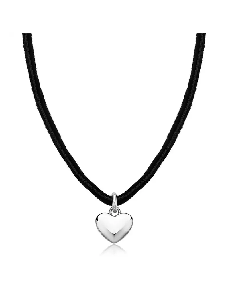 S'Agapo By Brosway Collana chocker S'AGAPO Click SCK278 in velluto nero e pendente Cuore in acciaio 316L