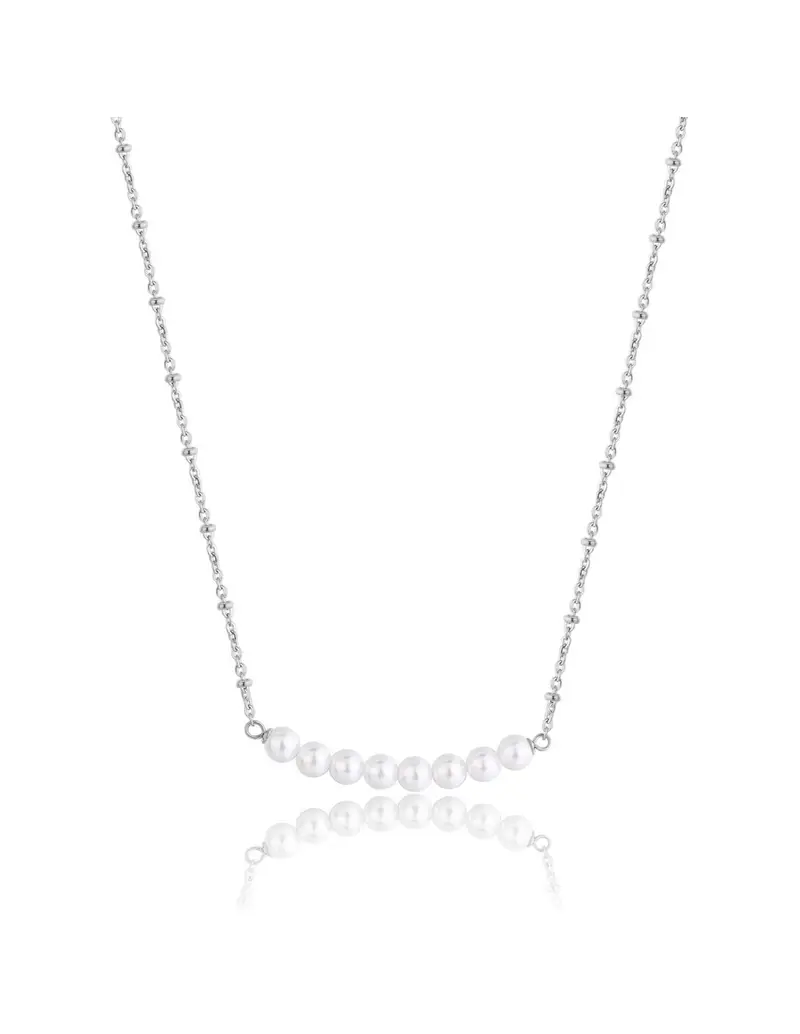 S'Agapo By Brosway Collana girocollo S'AGAPO' WISDOM in Acciaio 316L con perle centrali SWI10