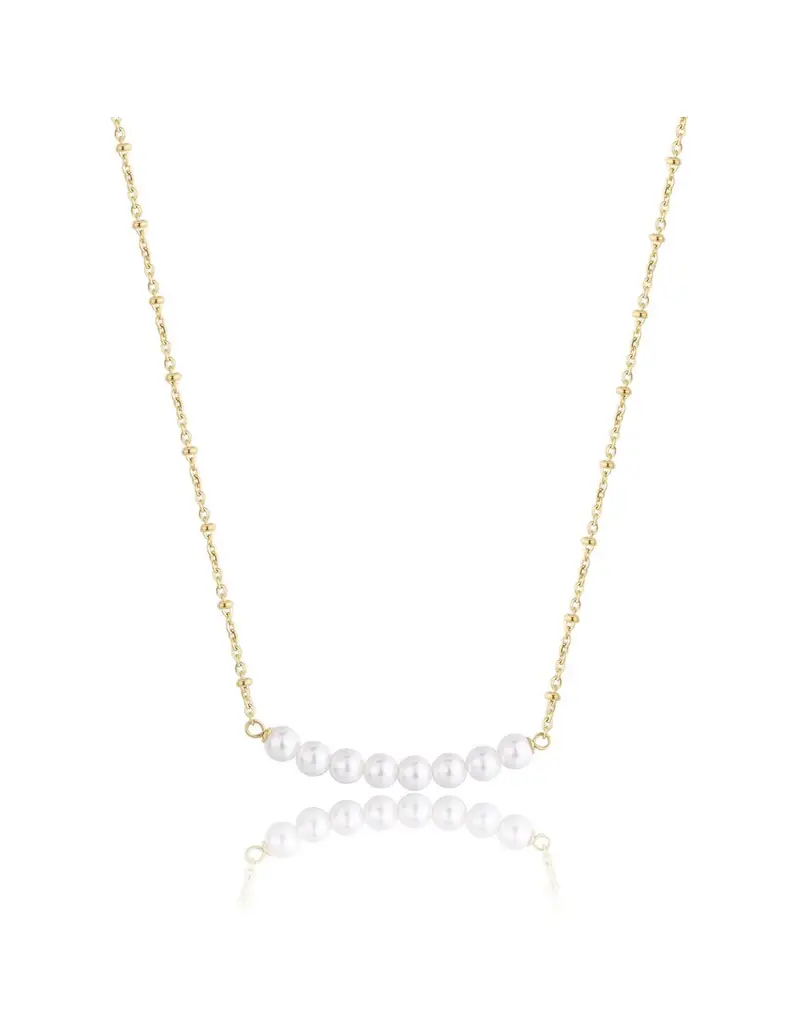 S'Agapo By Brosway Collana girocollo S'AGAPO' WISDOM in Acciaio 316L pvd oro 14 k con perle centrali SWI35