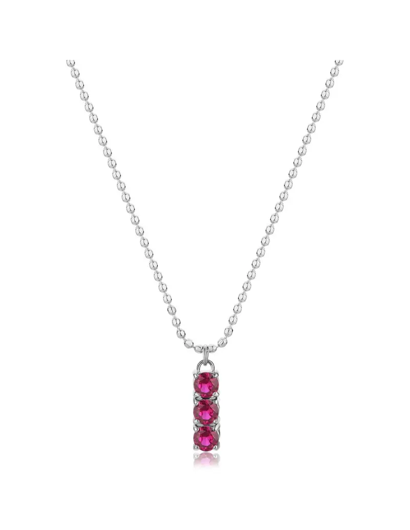 S'Agapo By Brosway Collana S'AGAPO DAZZLY in acciaio 316L pendente con 3 cristalli rose SDZ09