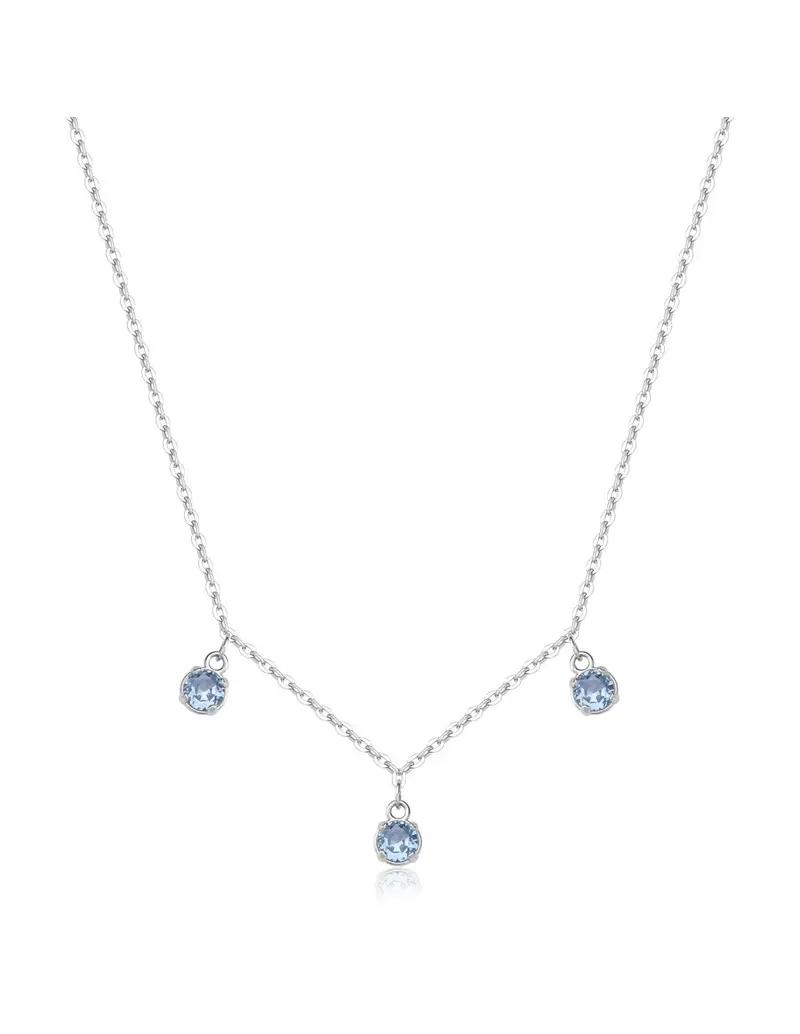 S'Agapo By Brosway Collana S'AGAPO Dazzly SDZ143 in acciaio 316L con 3 cristalli pendenti colore acqua marina