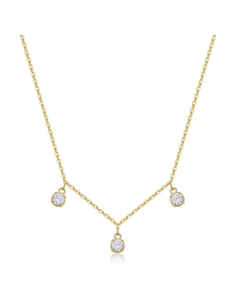 S'Agapo By Brosway Collana S'AGAPO Dazzly SDZ145 in acciaio 316L dorato con 3 cristalli pendenti