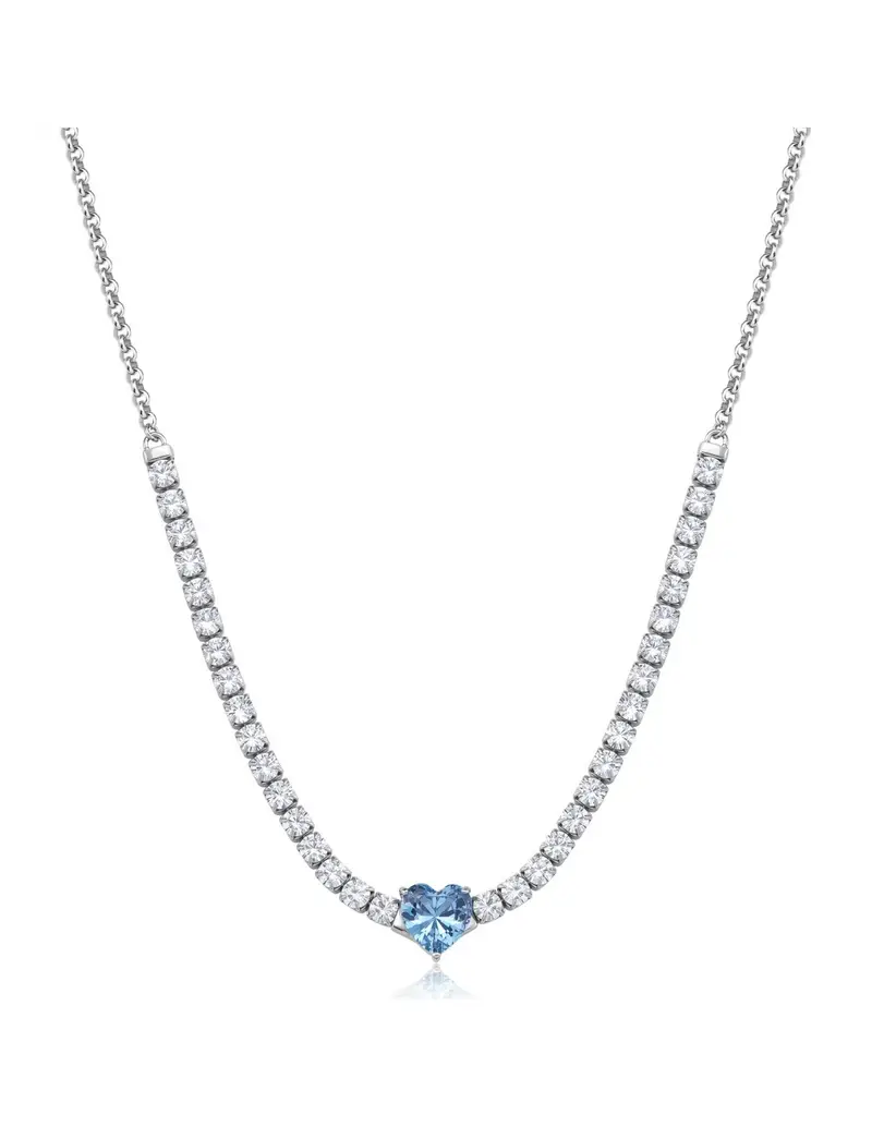 S'Agapo By Brosway Collana S'AGAPO Dazzly SDZ148 in acciaio 316L con cristalli e cuore colore acqua marina