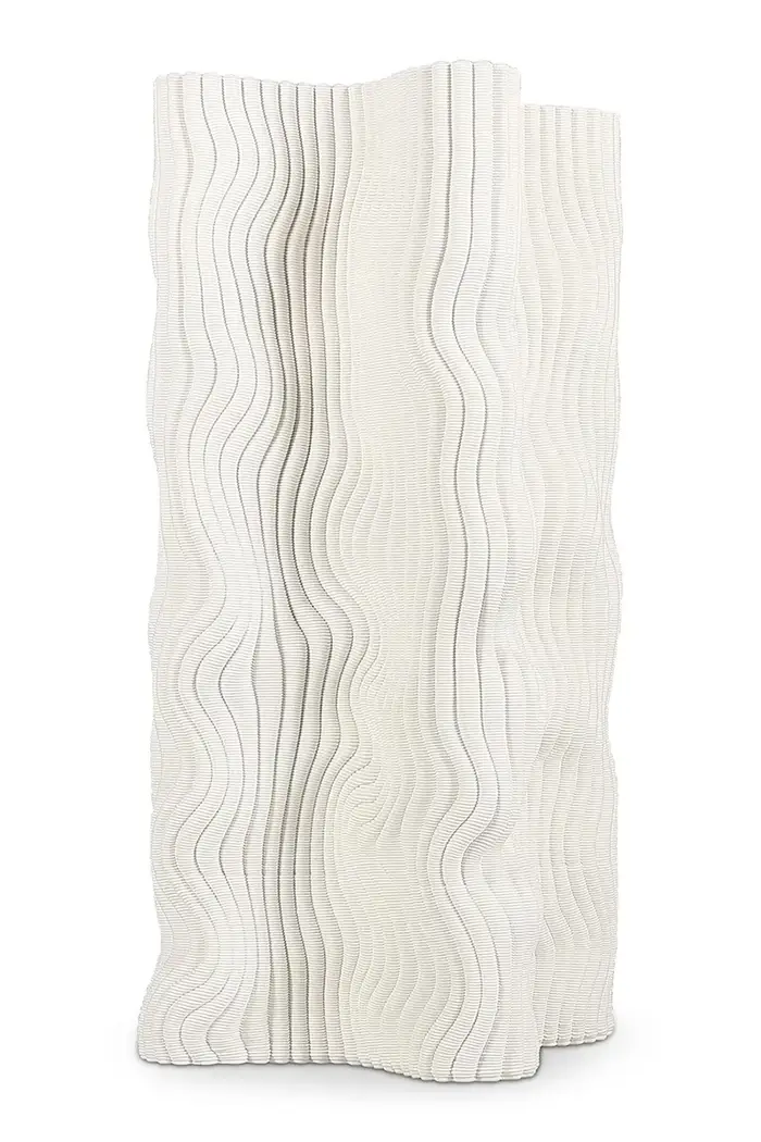 vaso decorativo in gres 17,5 x 17,5 x 33 cm Bianco