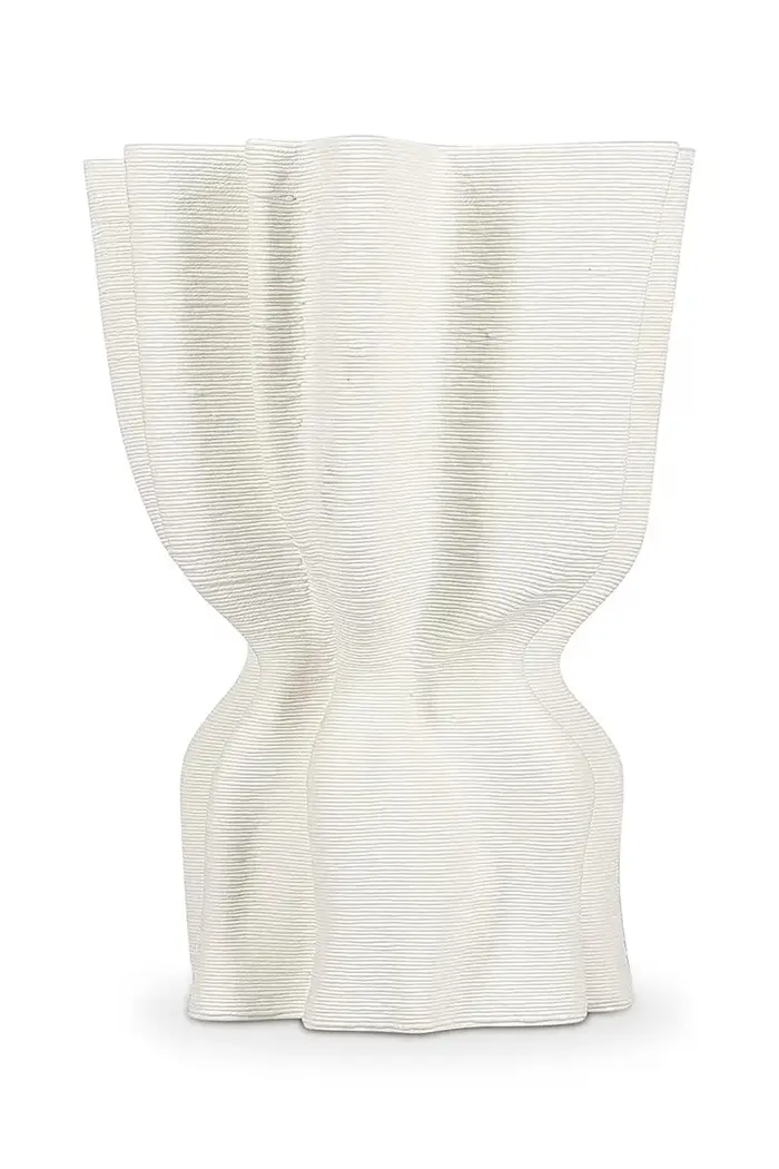 vaso decorativo in gres 17 x 13,5 x 22 cm Bianco