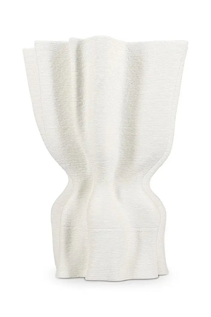 vaso decorativo in gres 22 x 17,5 x 29 cm Bianco