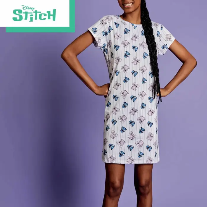 Sabor Camicia manica corta disney stitch 3946 donna azzurro