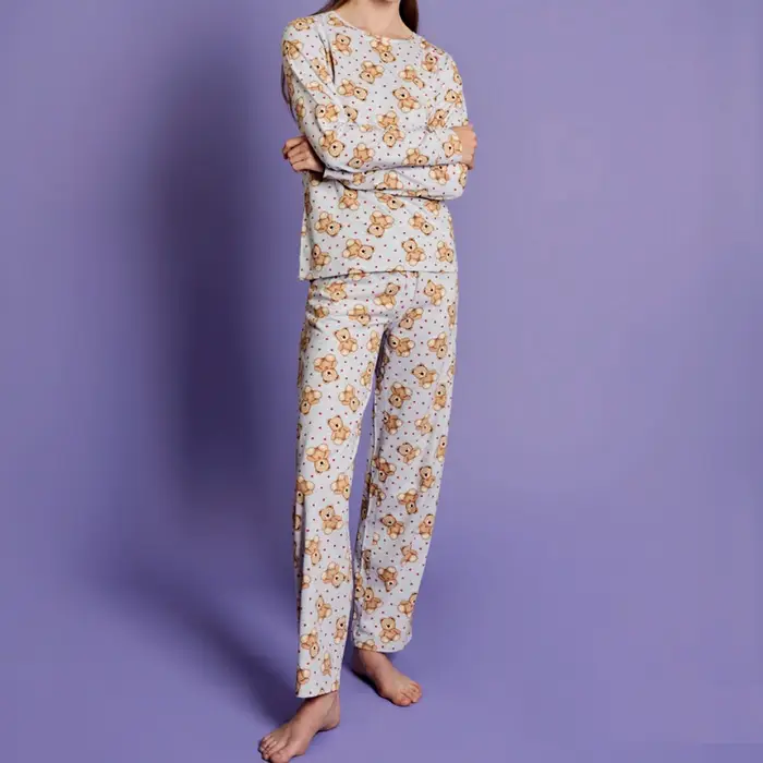 Sabor Pigiama trudi 3847 lungo in fresco cotone donna bianco