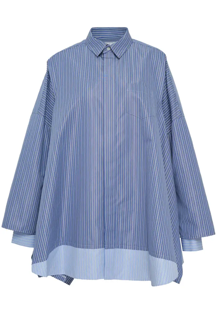 Sacai Camicia a righe oversize BLU