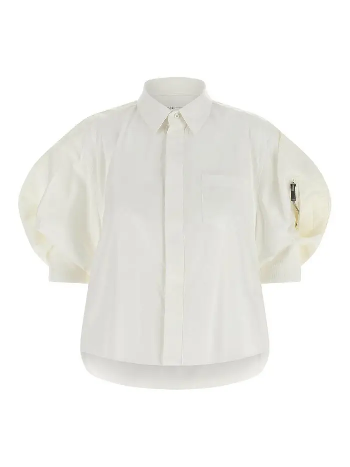 Sacai Camicia con maniche bomber Bianco